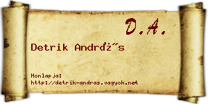 Detrik András névjegykártya